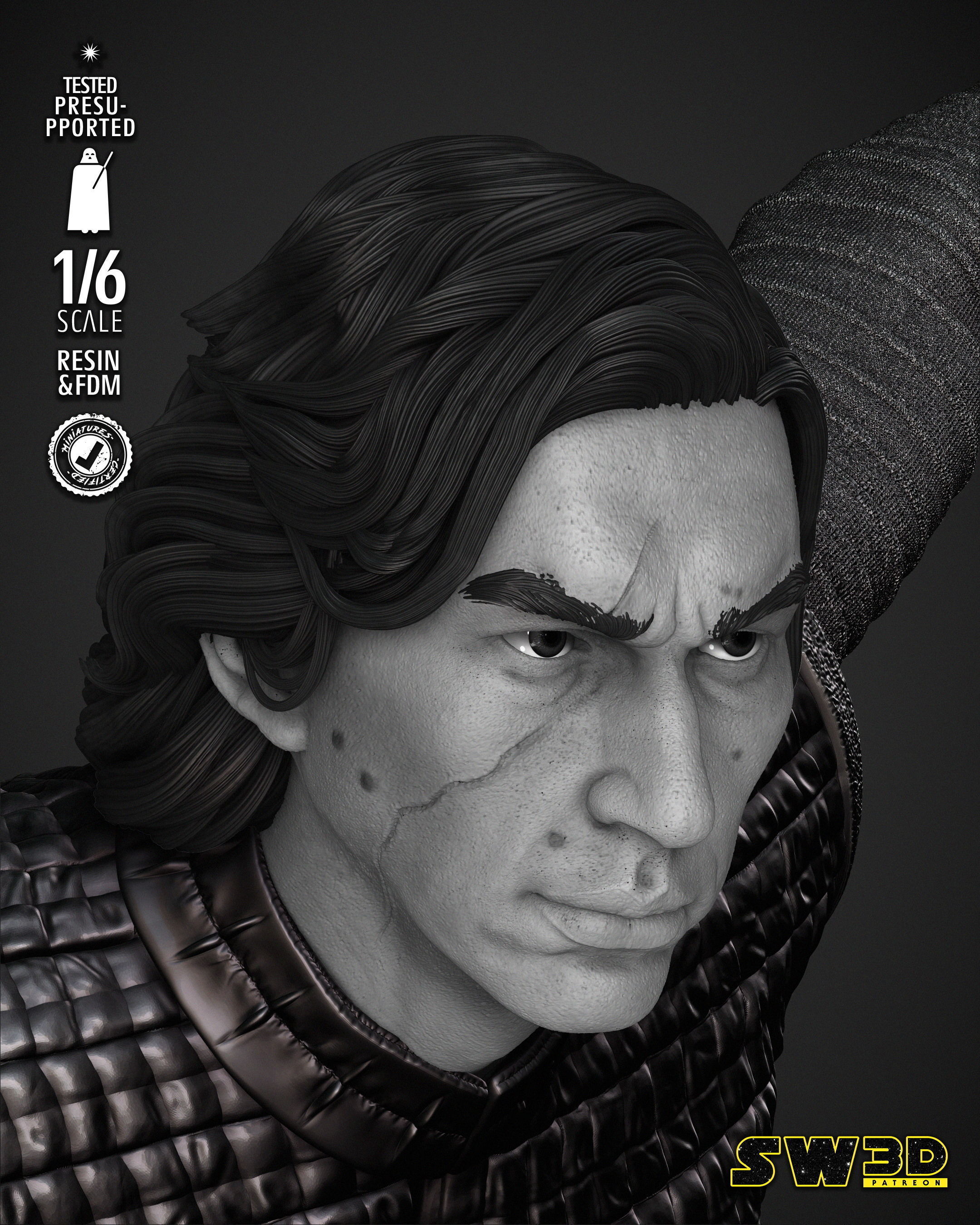 STAR WARS Kylo Ren Sculpture 3D print model_32