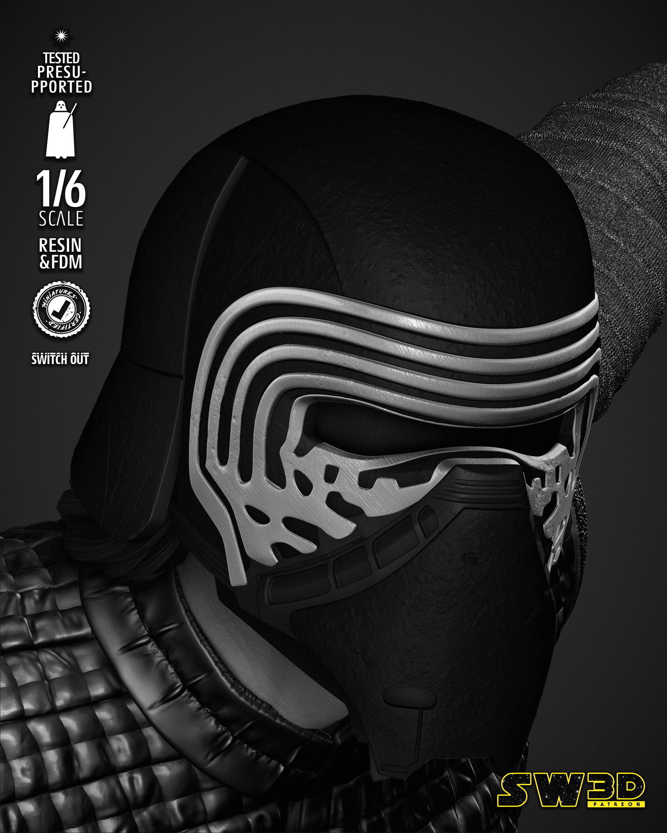 STAR WARS Kylo Ren Sculpture 3D print model_9