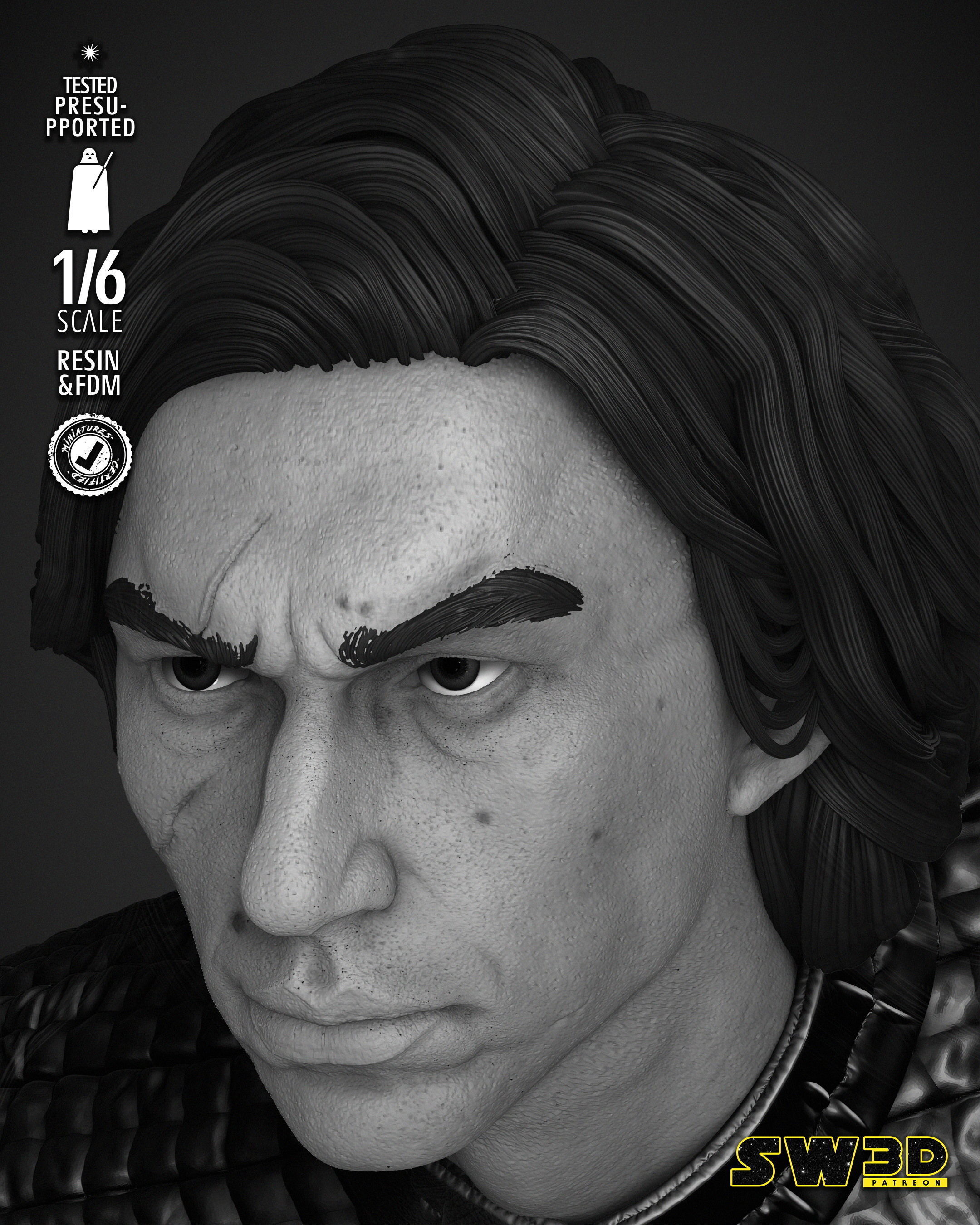 STAR WARS Kylo Ren Sculpture 3D print model_14