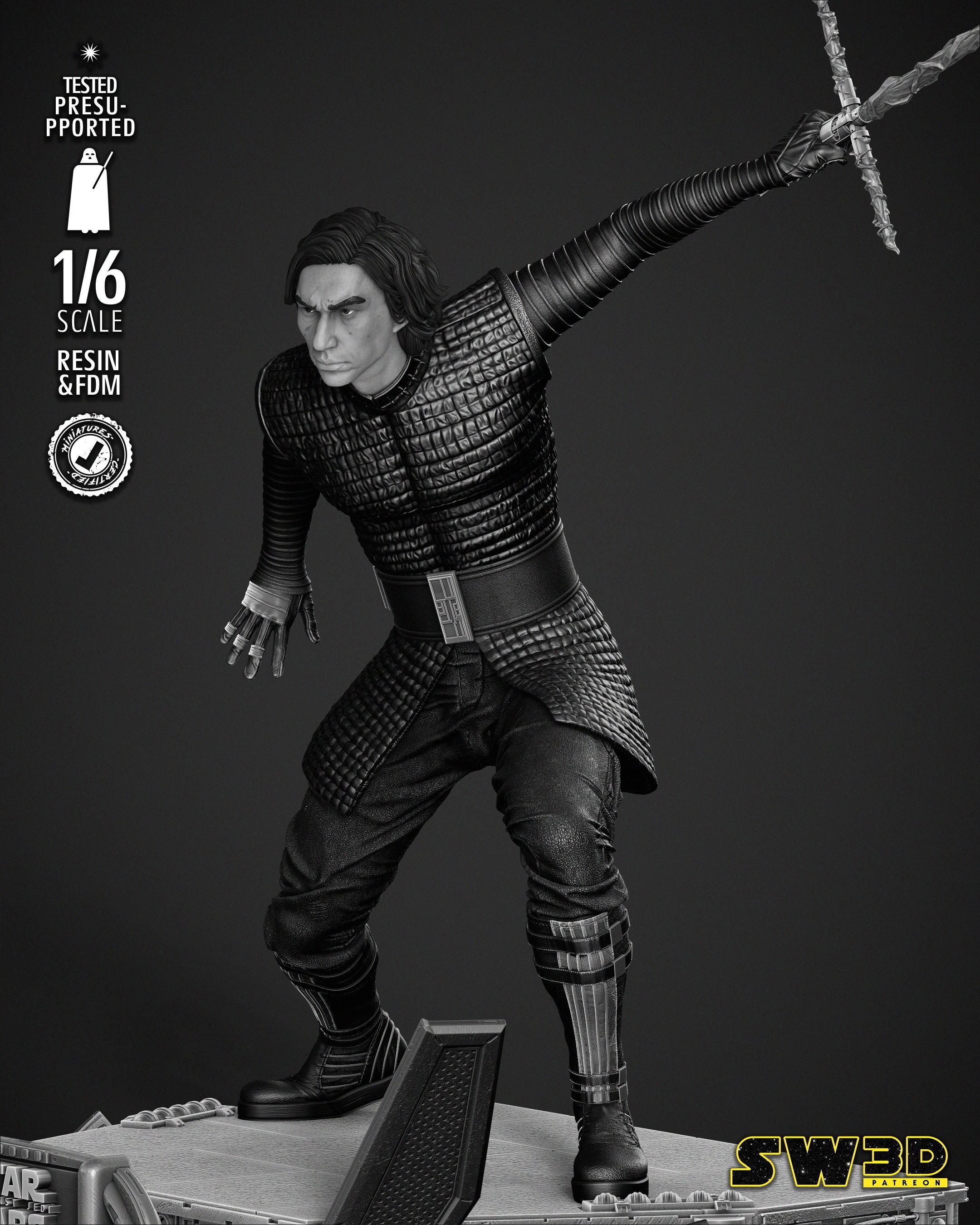 STAR WARS Kylo Ren Sculpture 3D print model_5