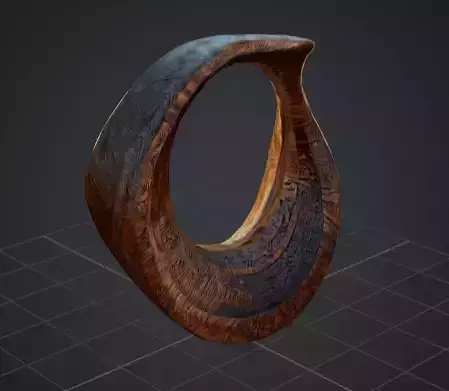 abstract shape carved out of wood