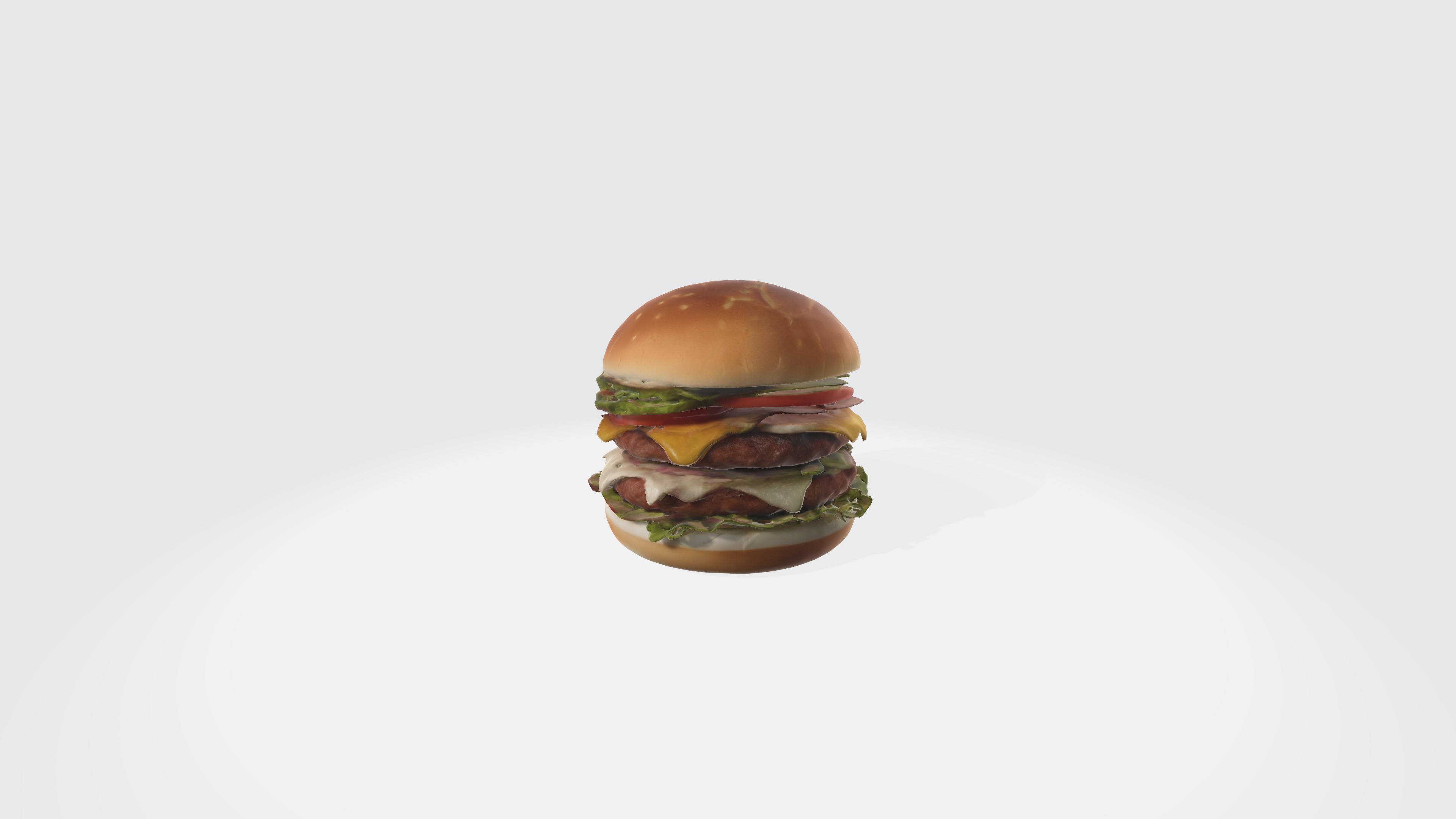 Realistic Hamburger Model 3D model_1