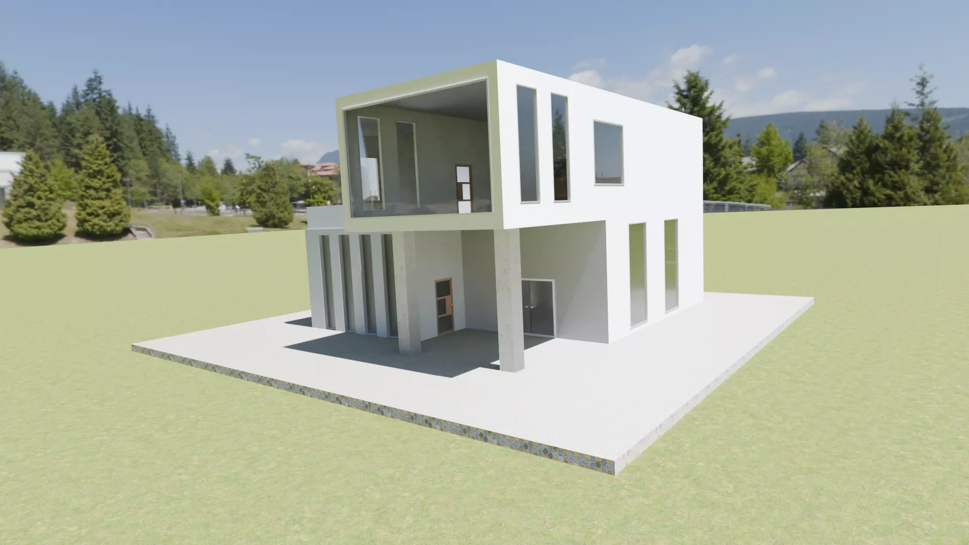 White Villa 3D model_0