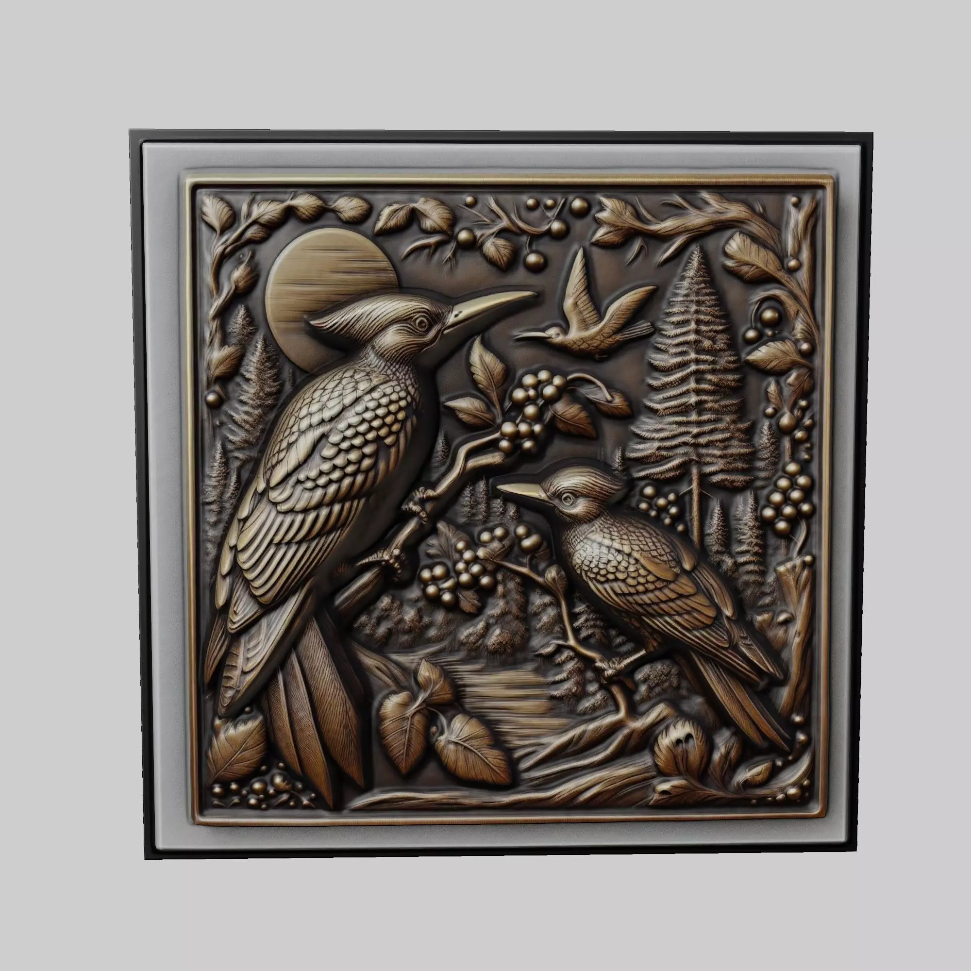 Woodpecker Animal 3D print model_0