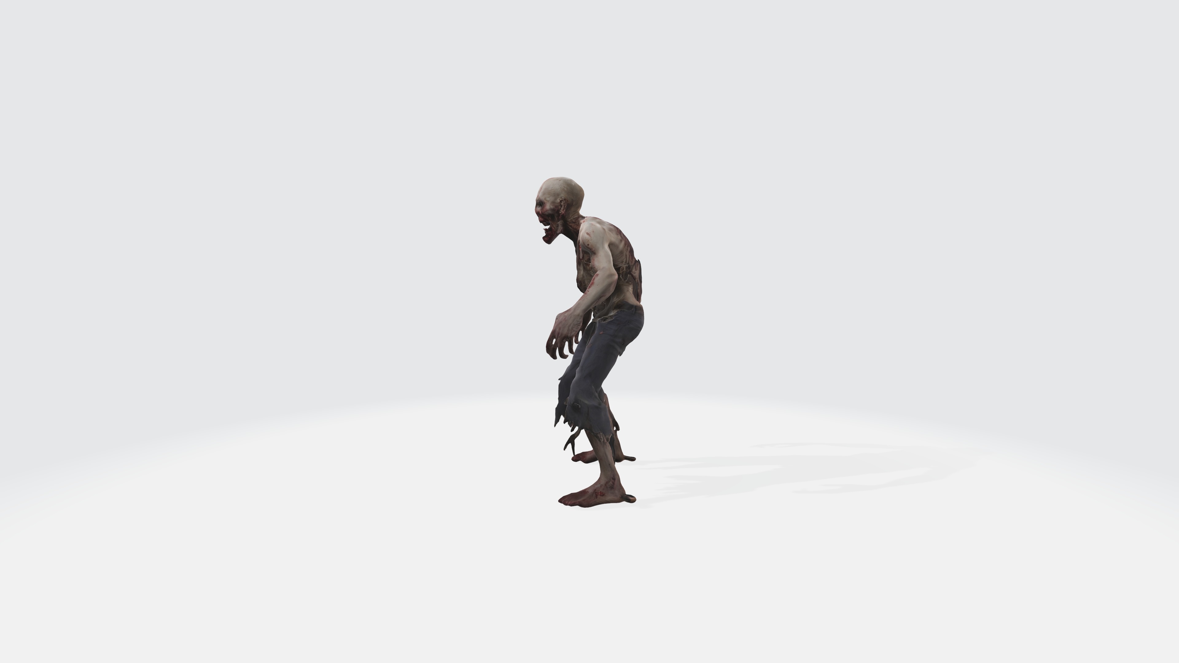 Scary Zombie Animated and Rigged 3D model_3