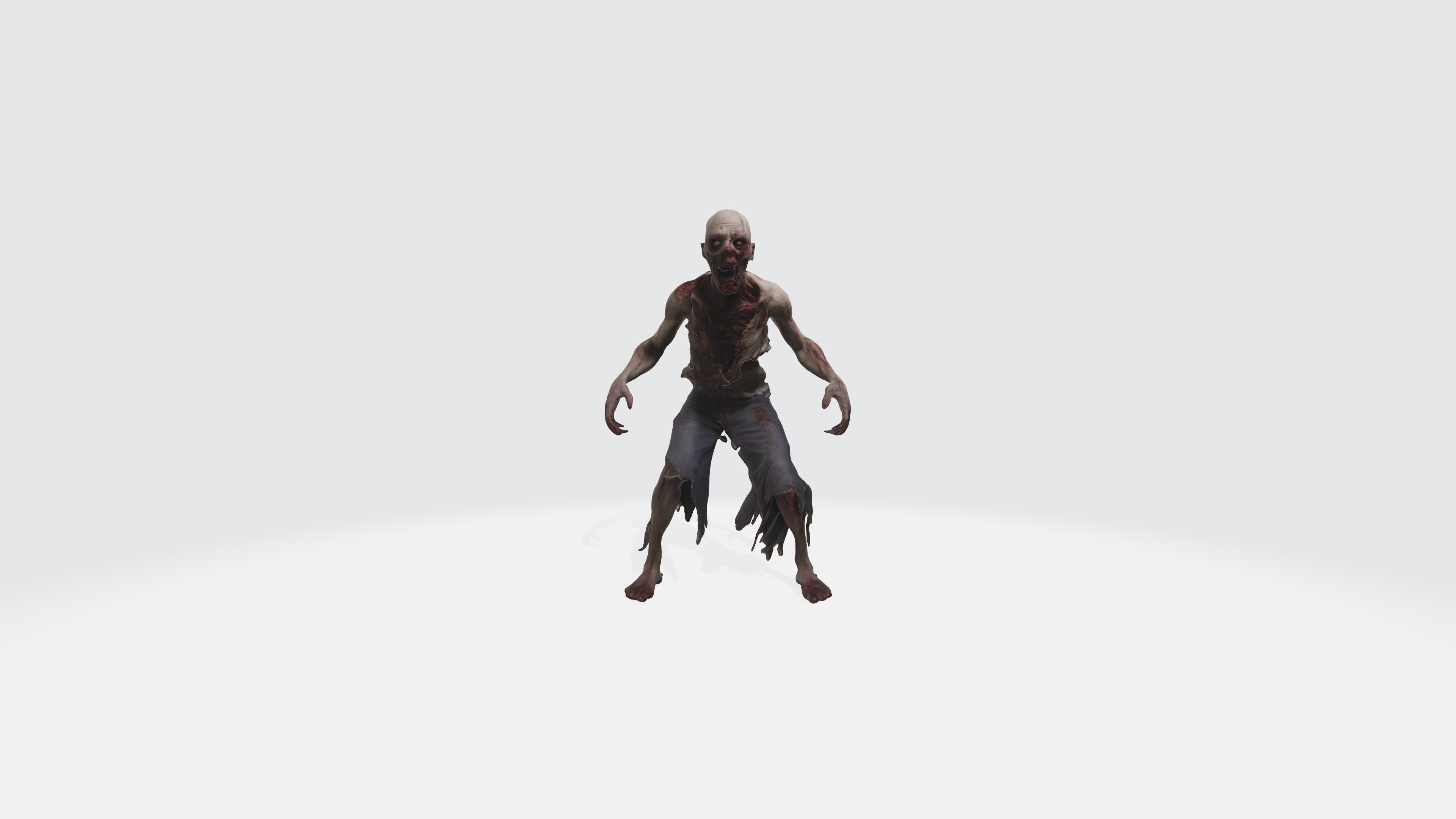 Scary Zombie Animated and Rigged 3D model_2