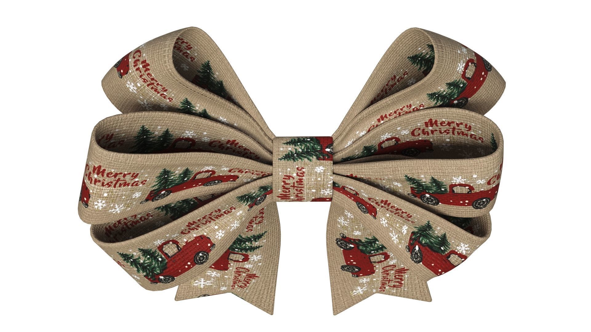 Christmas Bow Ribbon 62 Low-poly 3D model_6