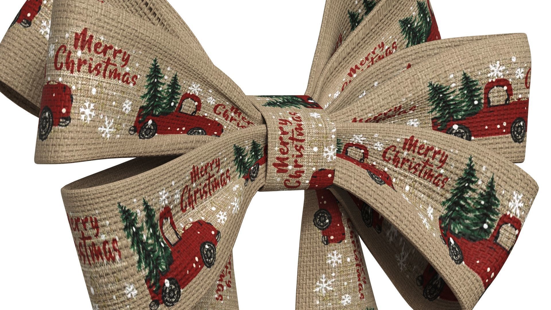 Christmas Bow Ribbon 62 Low-poly 3D model_3