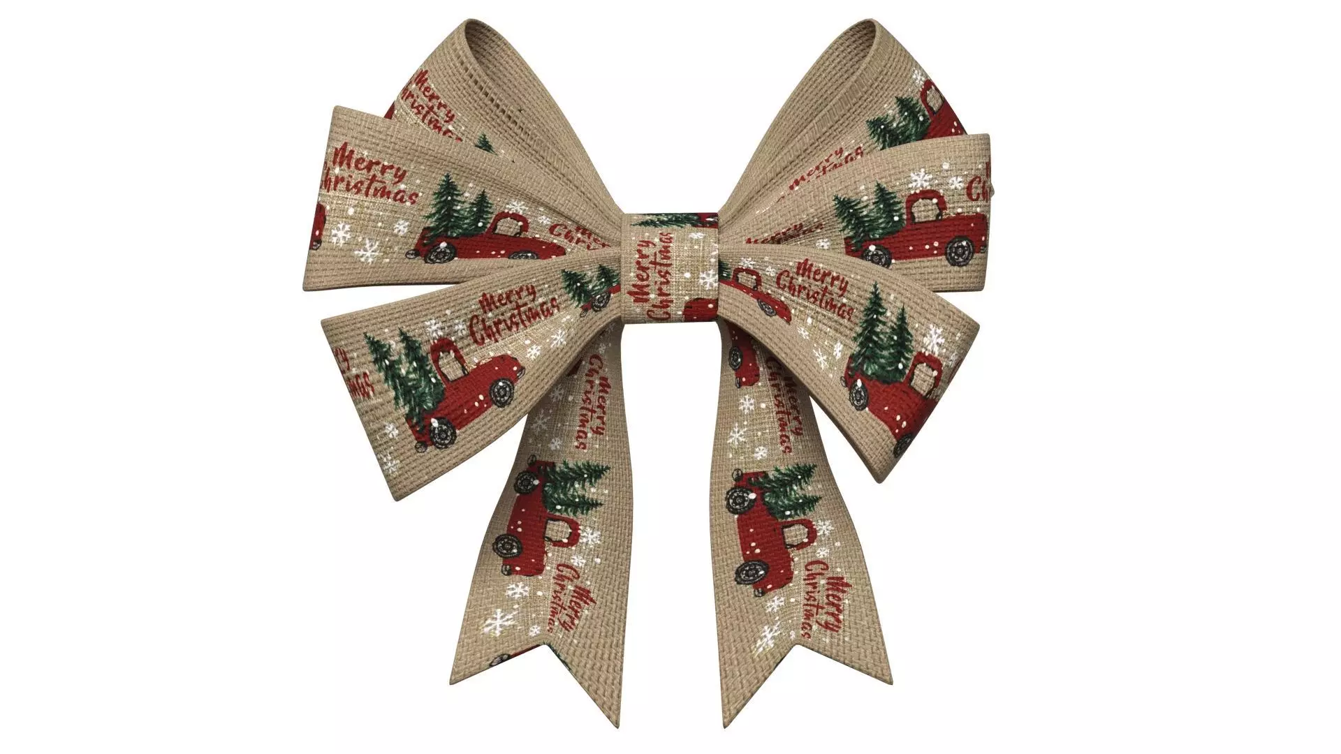 Christmas Bow Ribbon 62 Low-poly 3D model_0