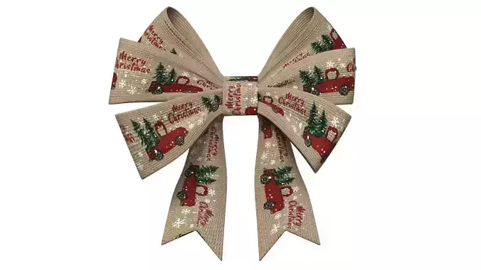 Christmas Bow Ribbon 62 Low-poly 3D model
