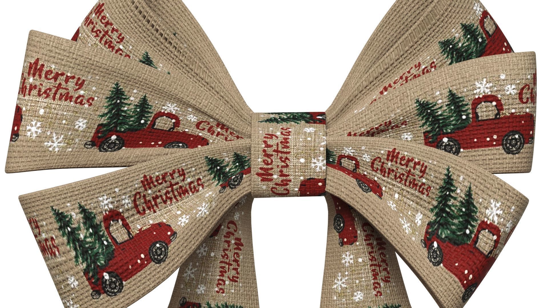 Christmas Bow Ribbon 62 Low-poly 3D model_1