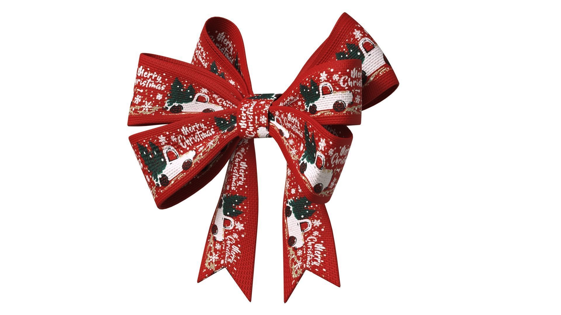 Christmas Bow Ribbon 64 Low-poly 3D model_4