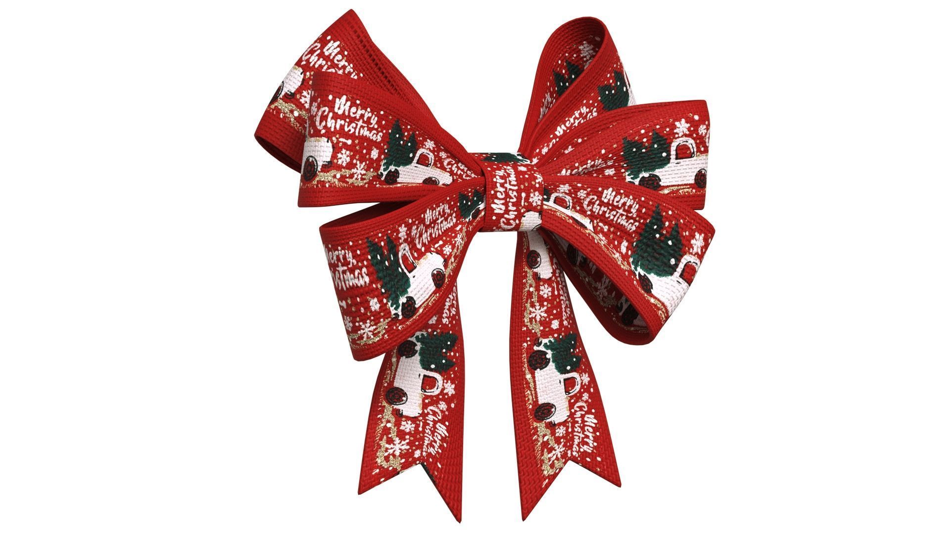 Christmas Bow Ribbon 64 Low-poly 3D model_2