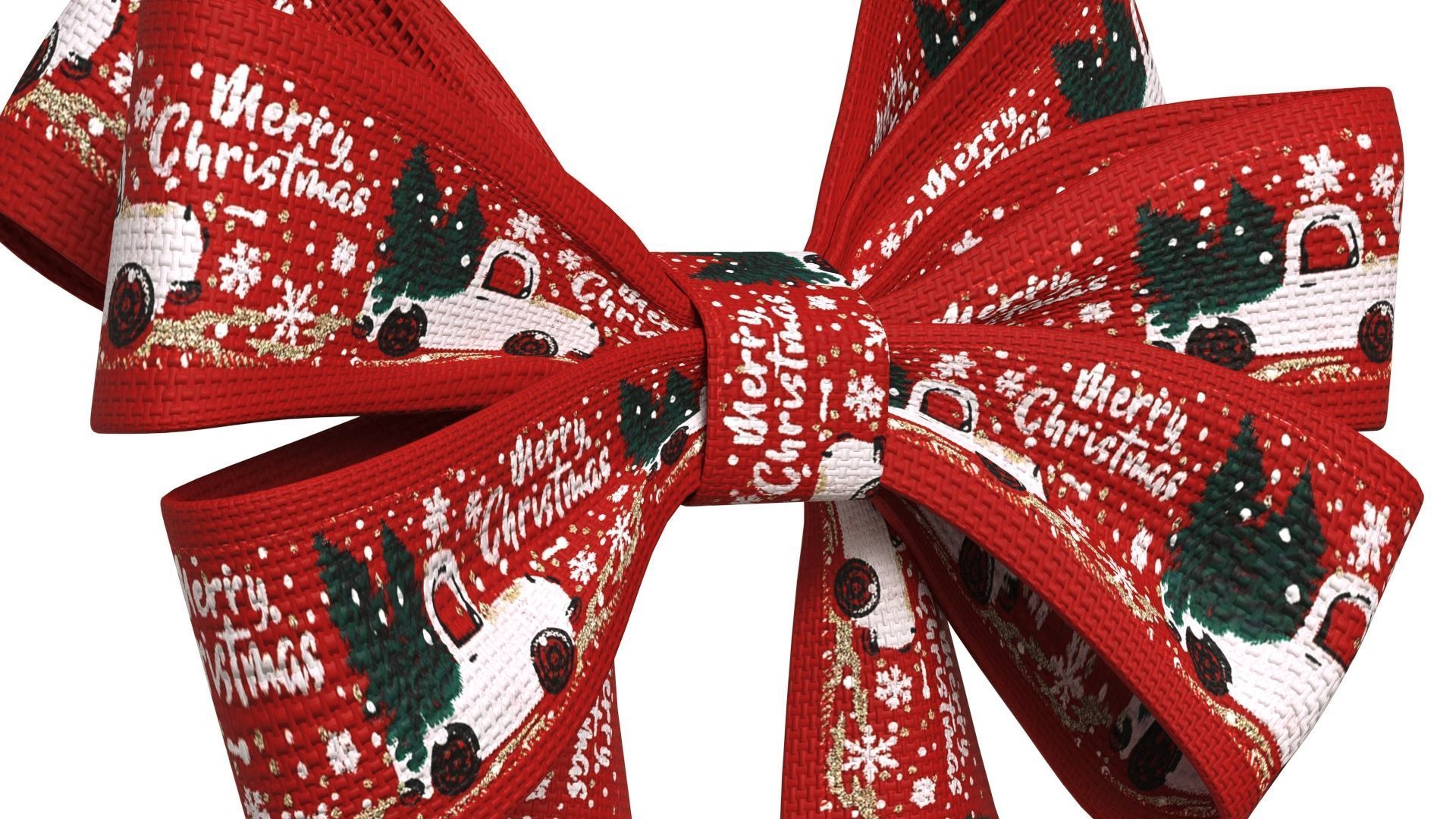 Christmas Bow Ribbon 64 Low-poly 3D model_3