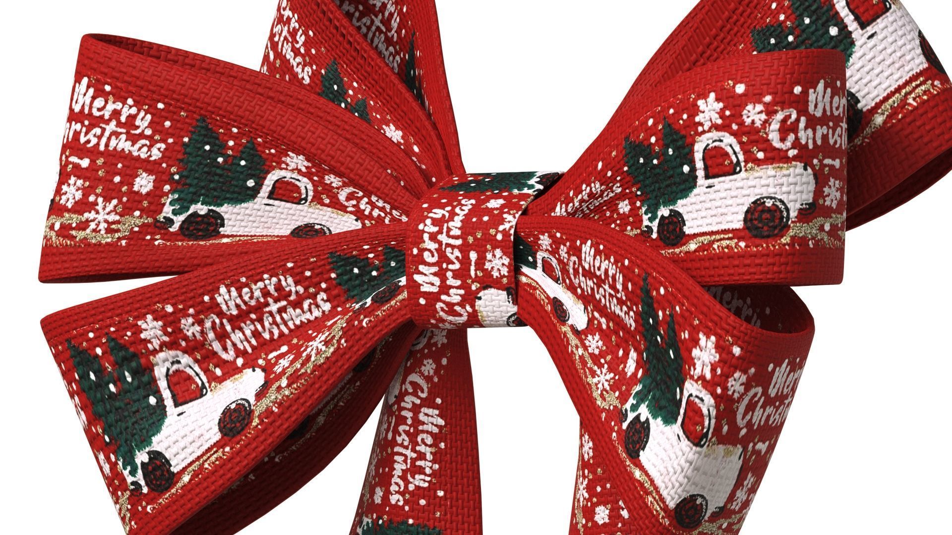 Christmas Bow Ribbon 64 Low-poly 3D model_5