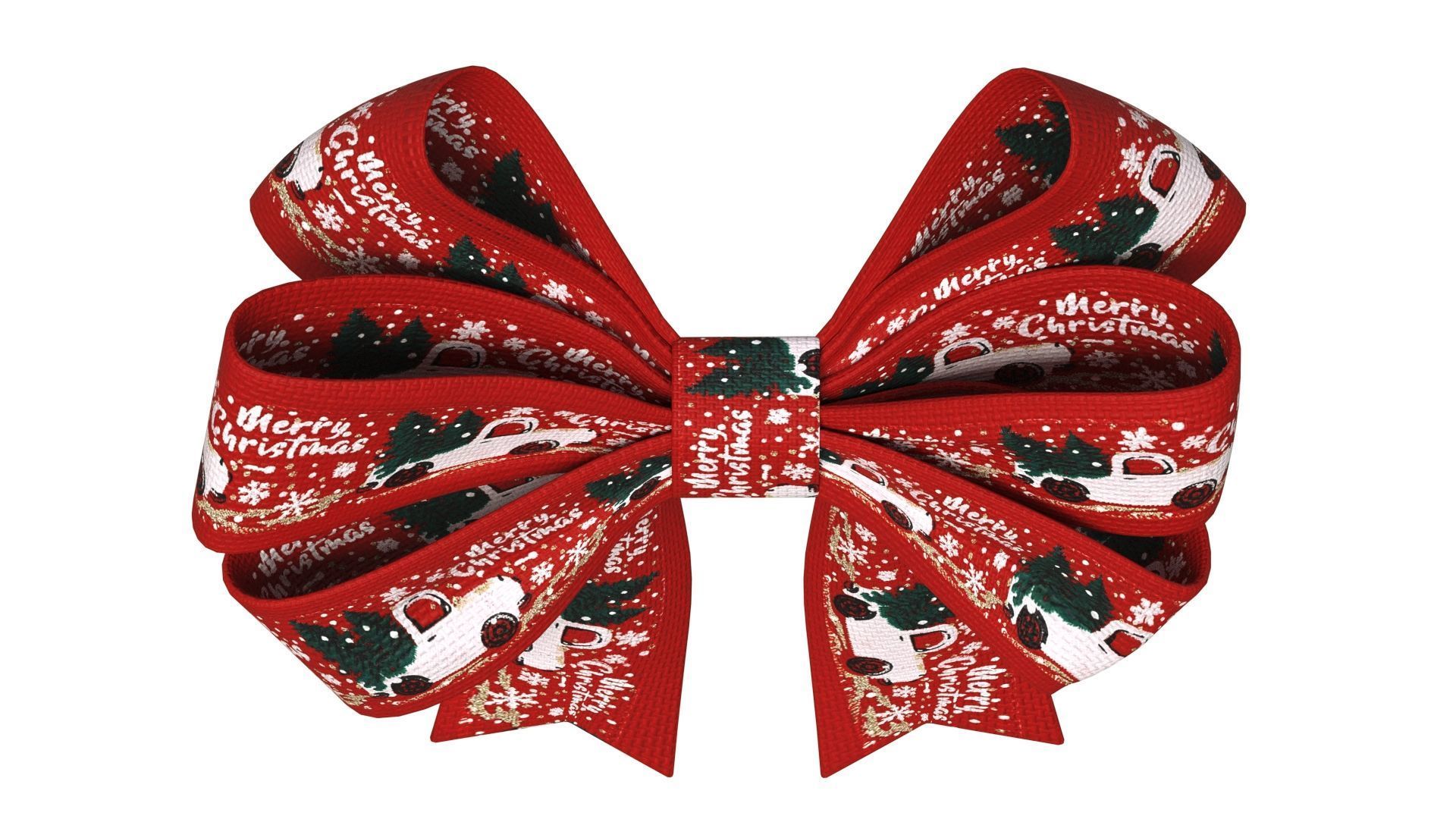 Christmas Bow Ribbon 64 Low-poly 3D model_6
