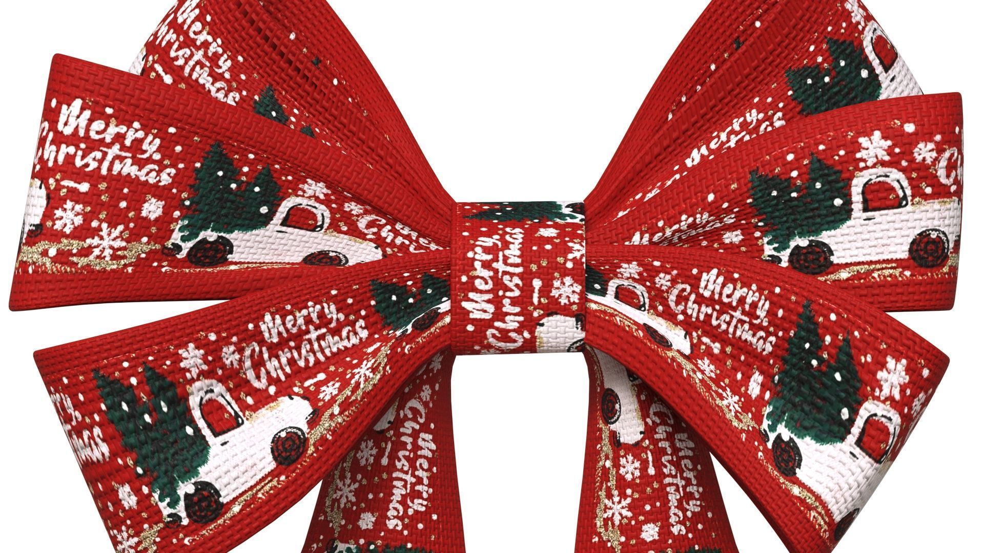 Christmas Bow Ribbon 64 Low-poly 3D model_1