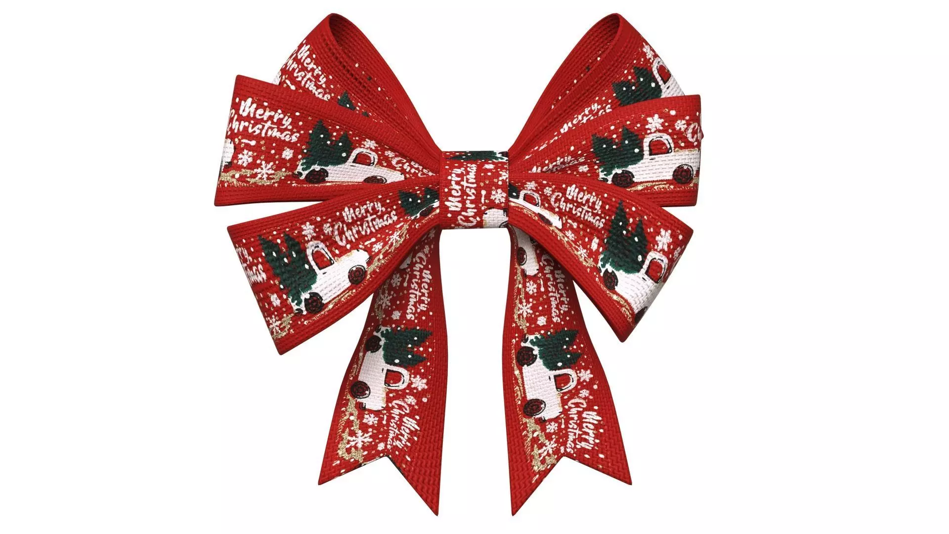 Christmas Bow Ribbon 64 Low-poly 3D model_0