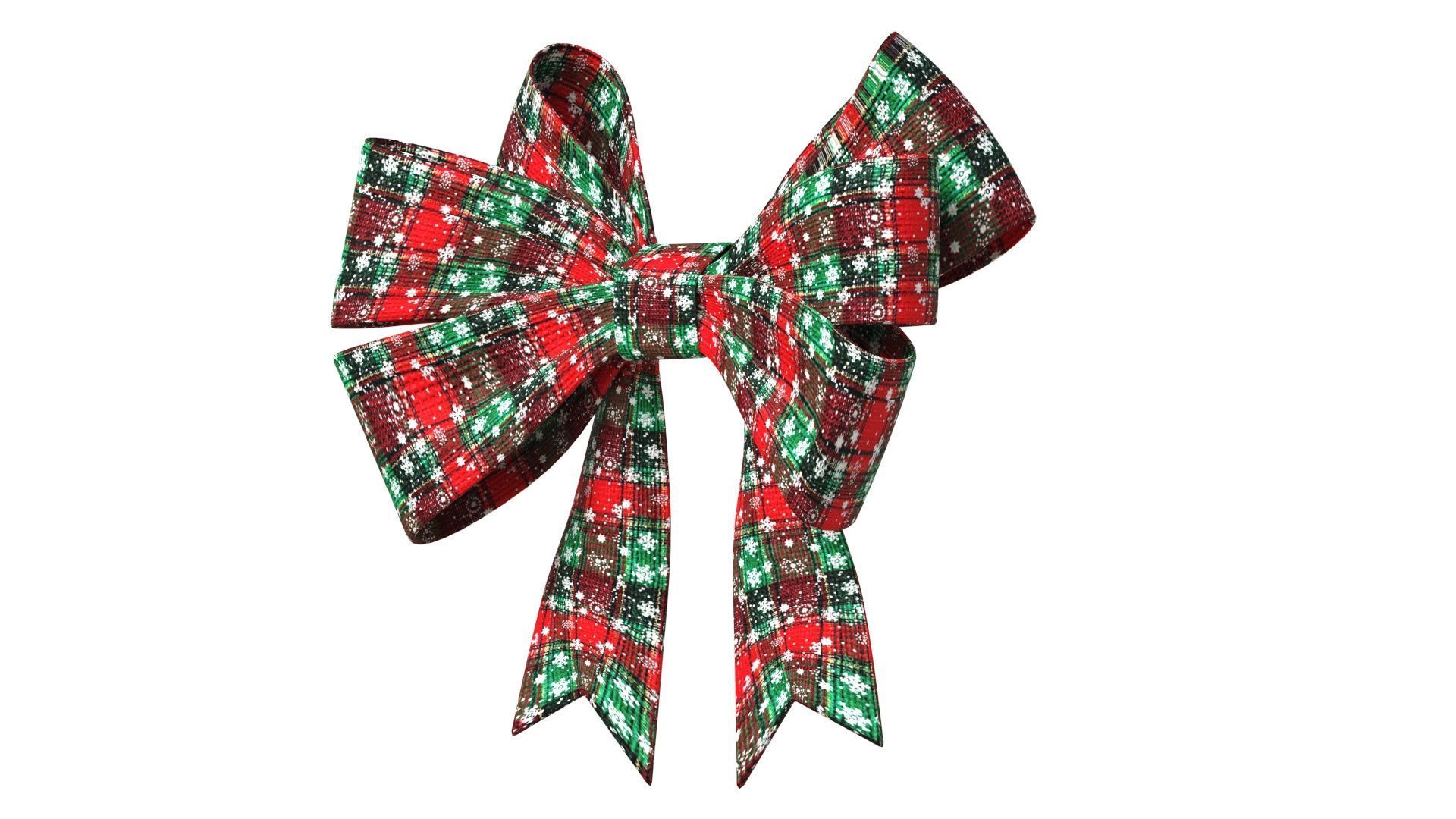 Christmas Bow Ribbon 65 Low-poly 3D model_4