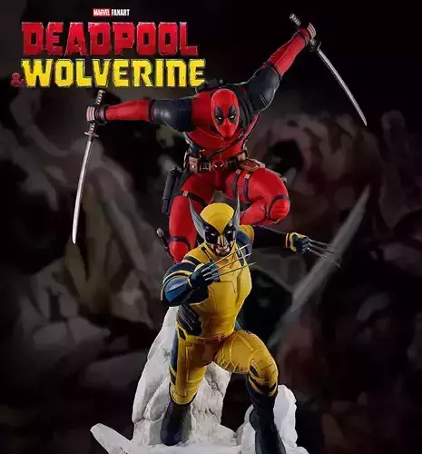 Deadpool and  Wolverine Fanart Statue