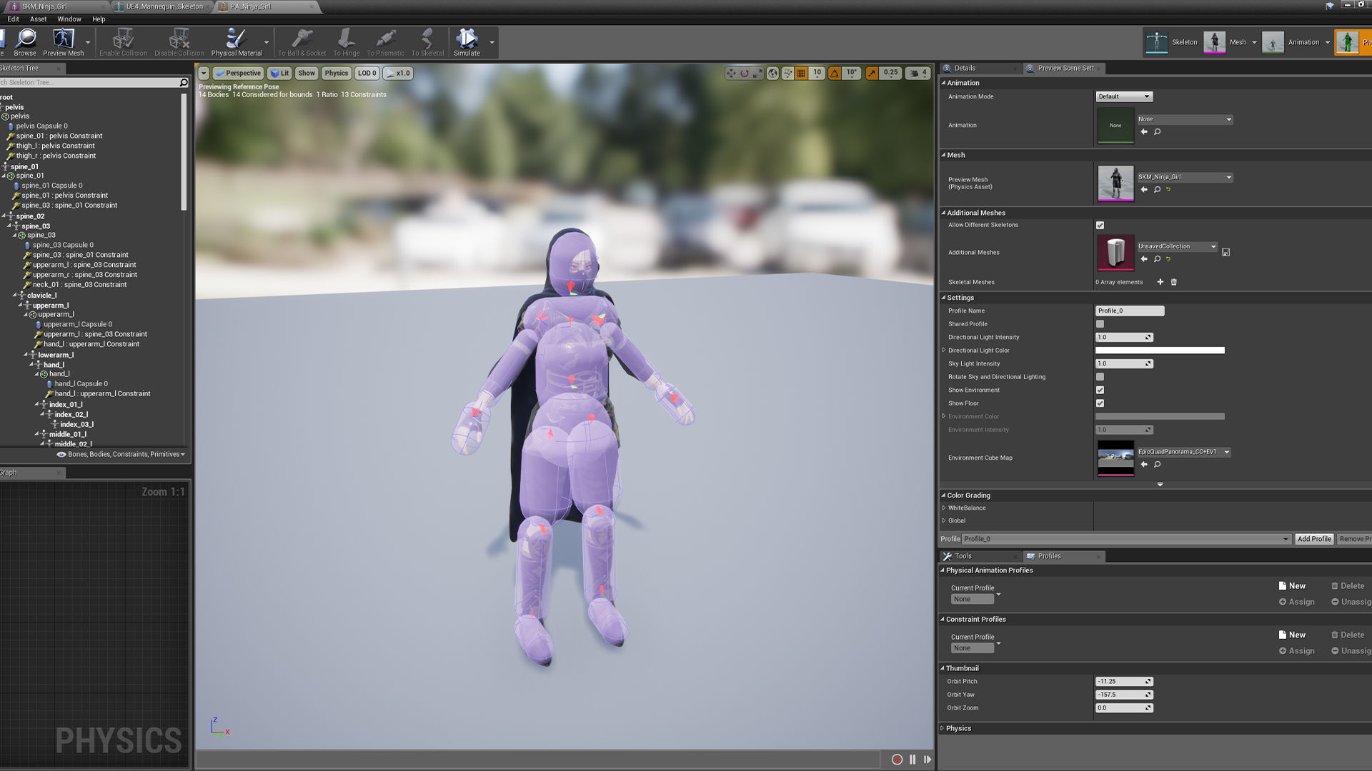 Ninja Girl Low-poly 3D model_25