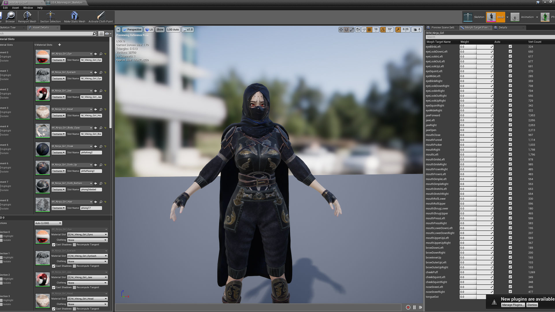 Ninja Girl Low-poly 3D model_24