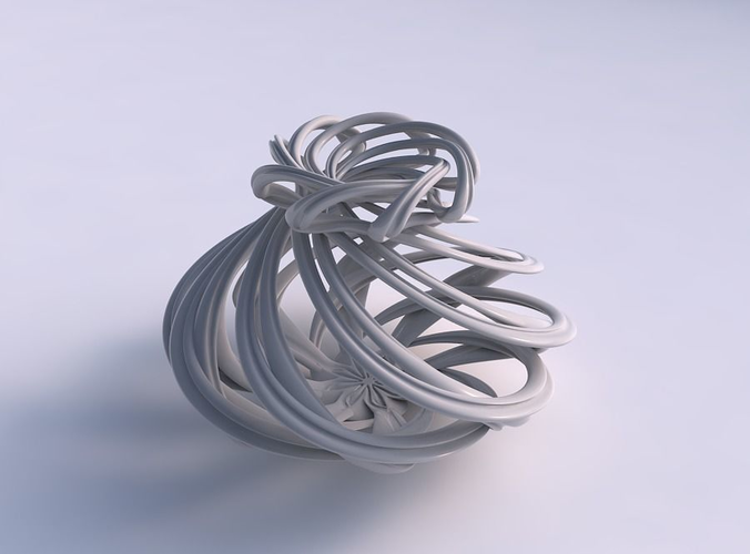 Vase wide creeper twisted with extruded lines and squeezed to... 3D print model