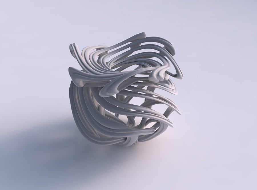Vase wide creeper twisted with extruded lines and squeezed to... 3D print model_0