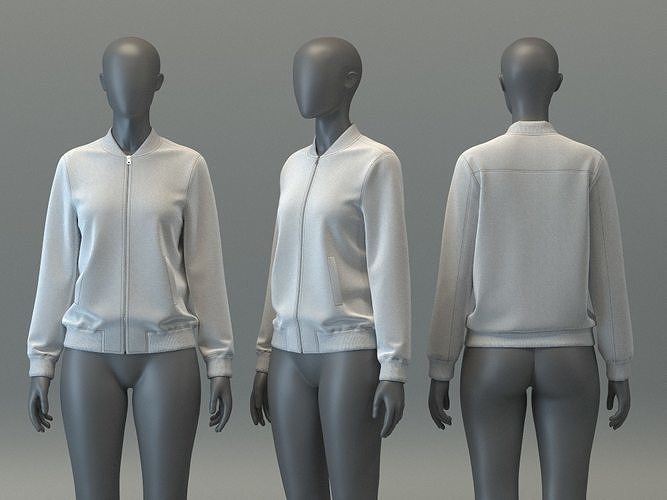 Classic Suede Bomber Jacket 3D model