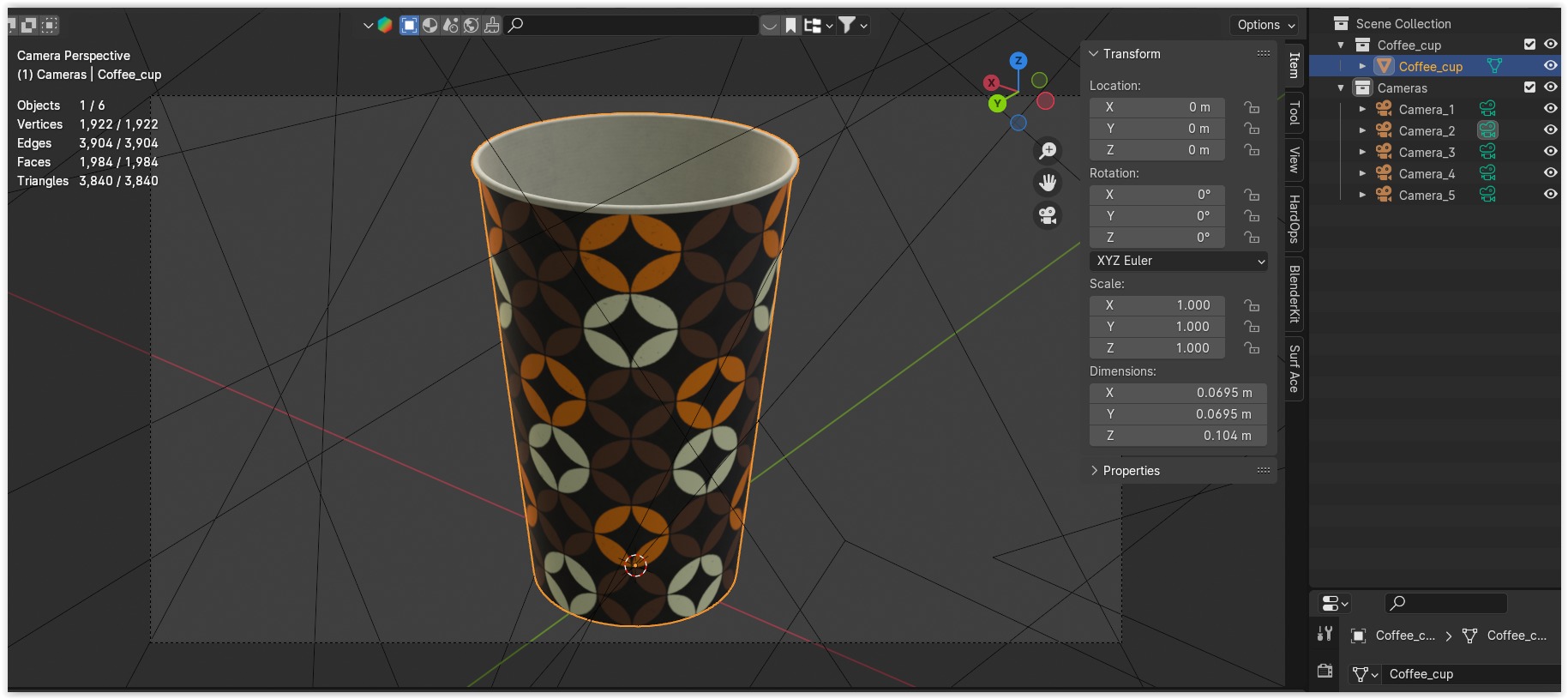 Coffee cup empty III PBR 3D model_9