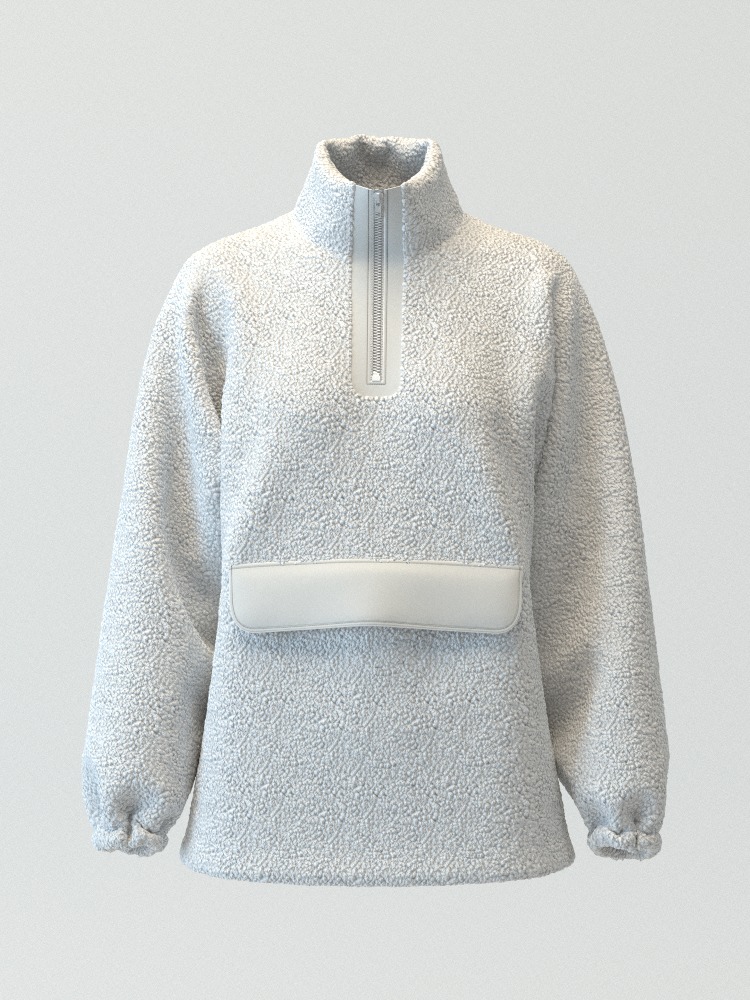 Pullover Teddy Jacket with Pocket 3D model_7