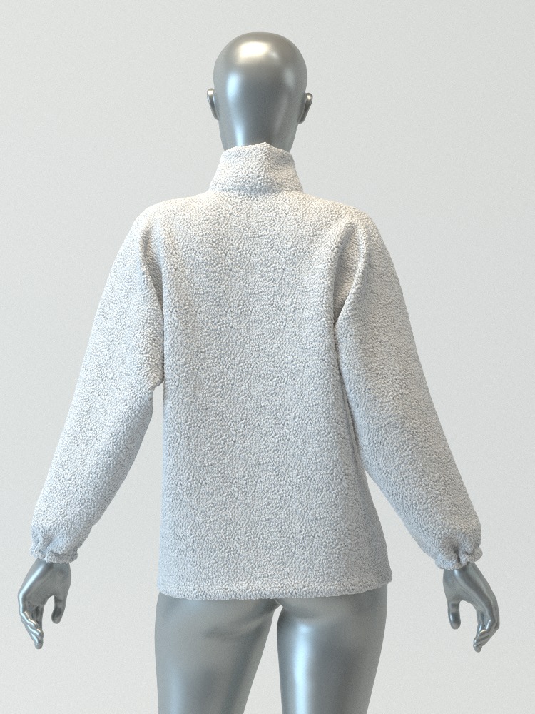 Pullover Teddy Jacket with Pocket 3D model_6