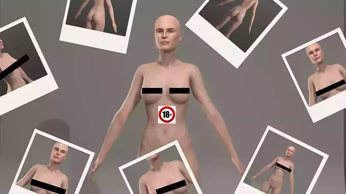Realistic Nude Female Character - Mia