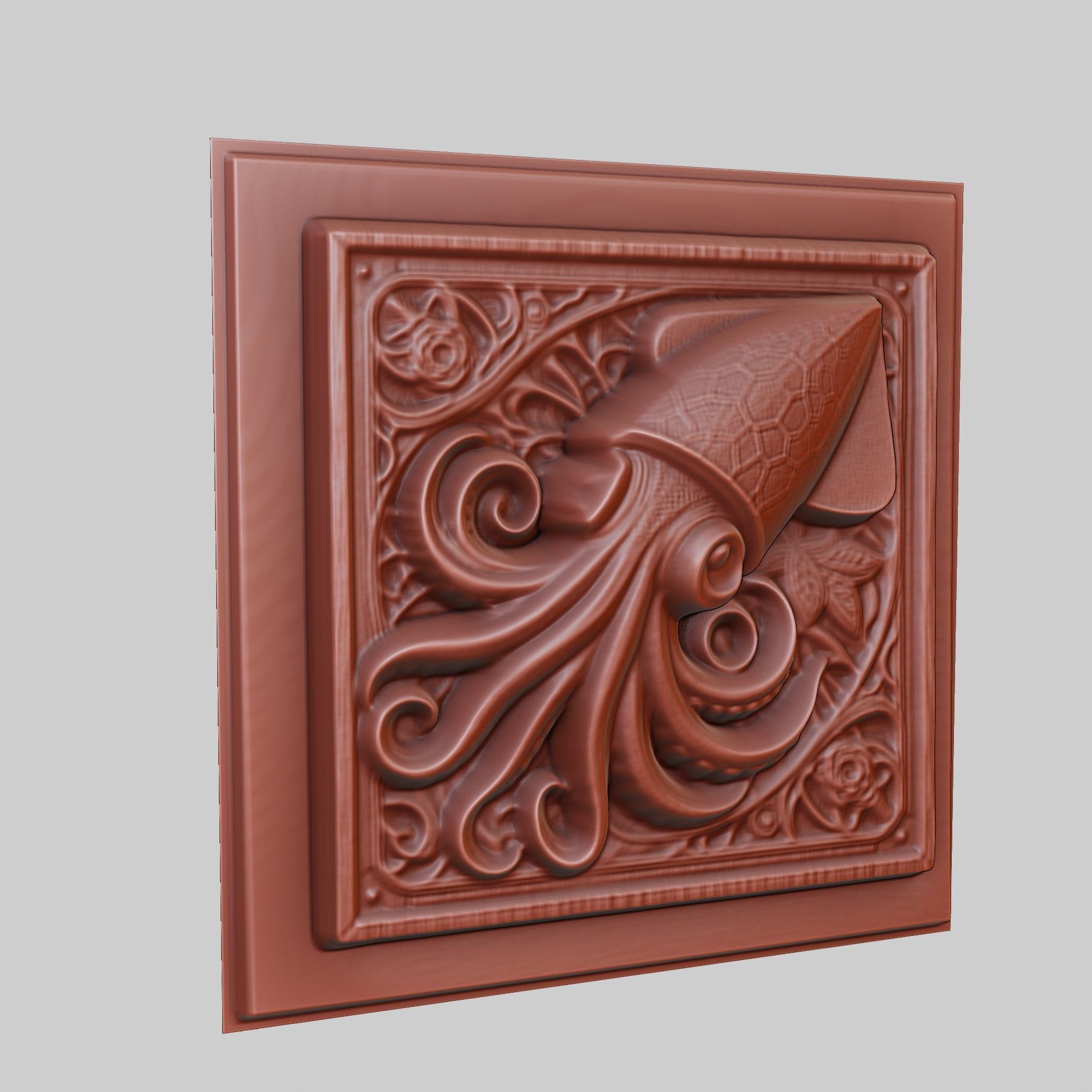 Squid Animal 3D print model_3