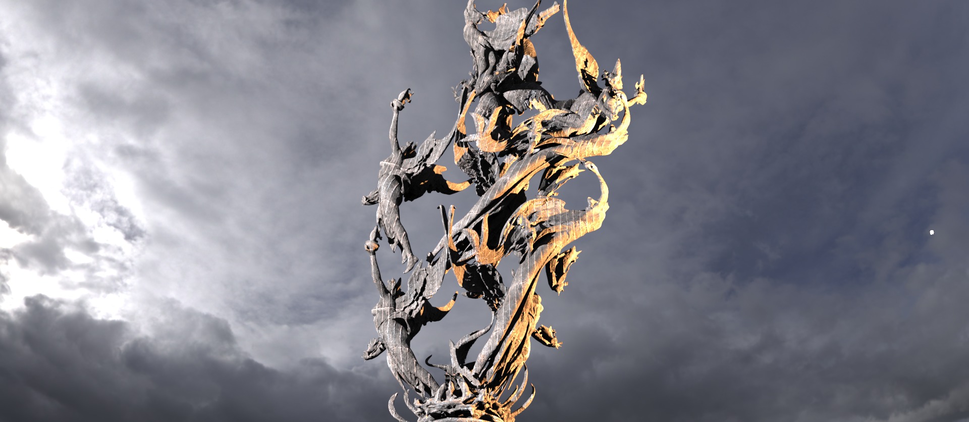 Dantes fire Dance sculpture  3D model_1