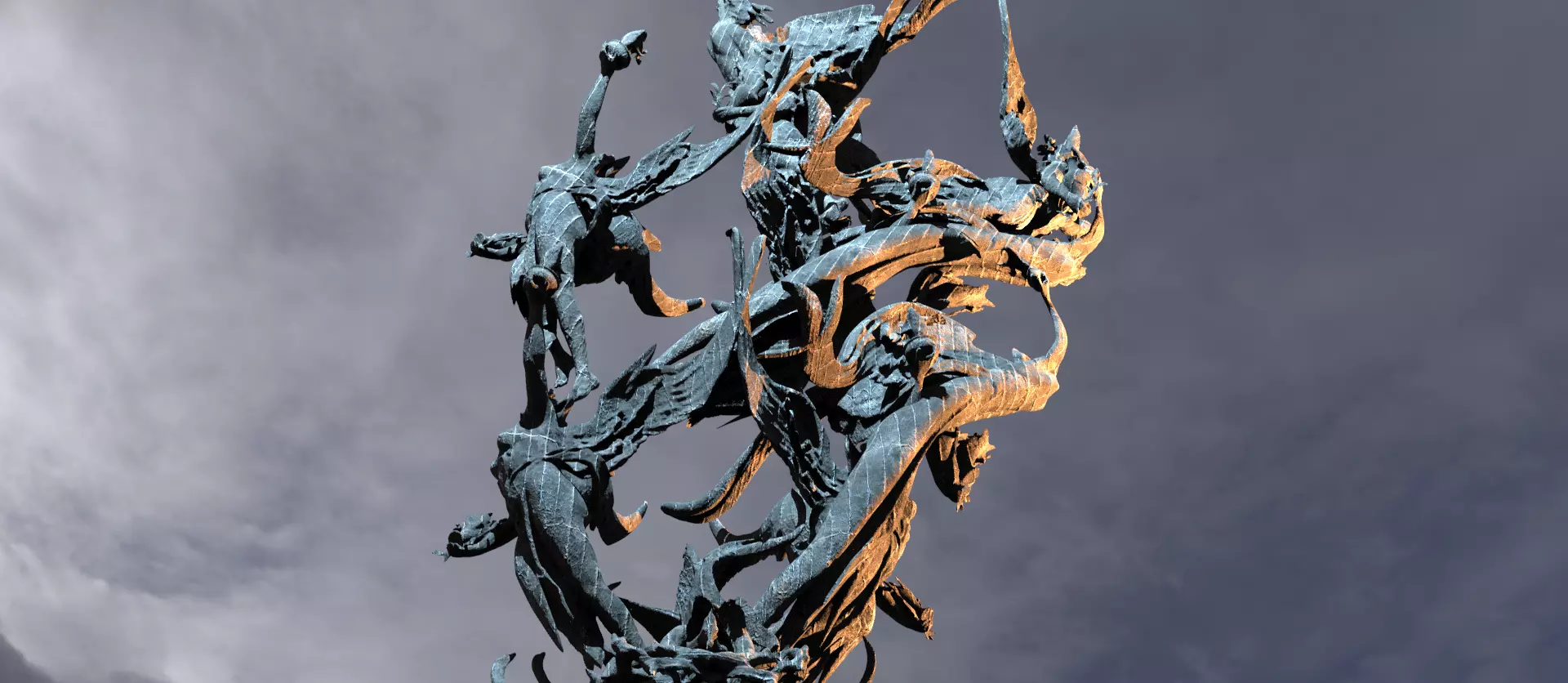 Dantes fire Dance sculpture  3D model_0