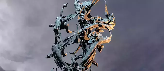 Dantes fire Dance sculpture  3D model