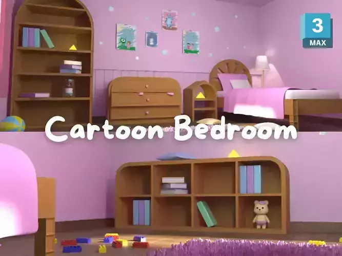 Cartoon Interior Children Girl Room 3D Model