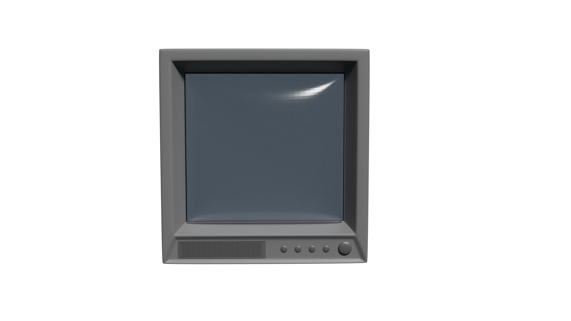 Classic Retro Television Monitor Lowpoly Model Low-poly 3D model_4