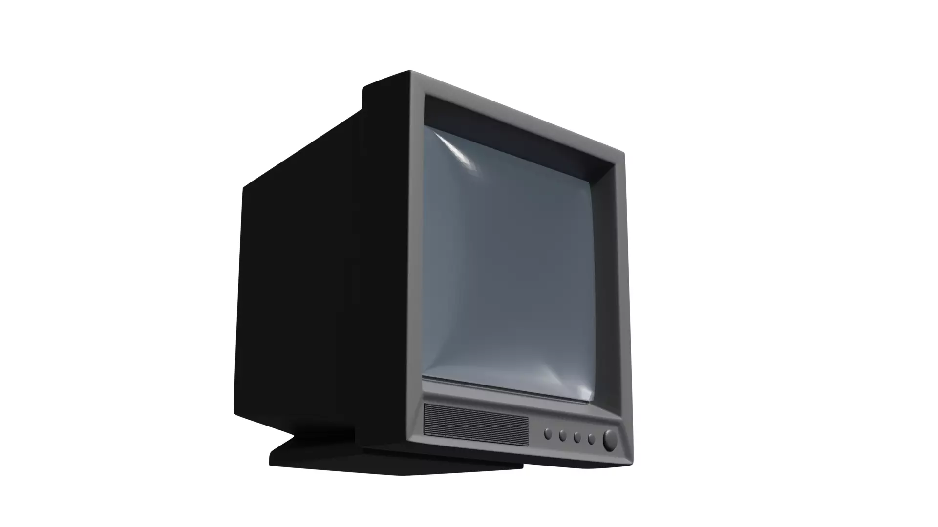 Classic Retro Television Monitor Lowpoly Model Low-poly 3D model_0