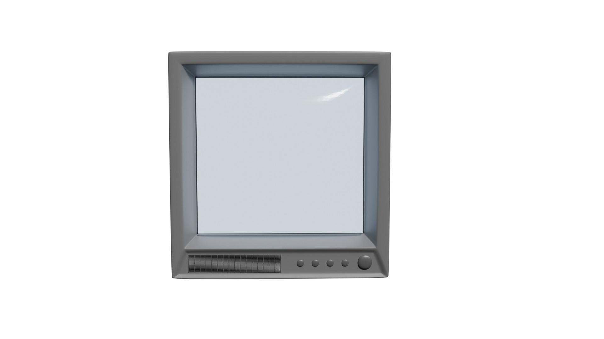 Classic Retro Television Monitor Lowpoly Model Low-poly 3D model_5