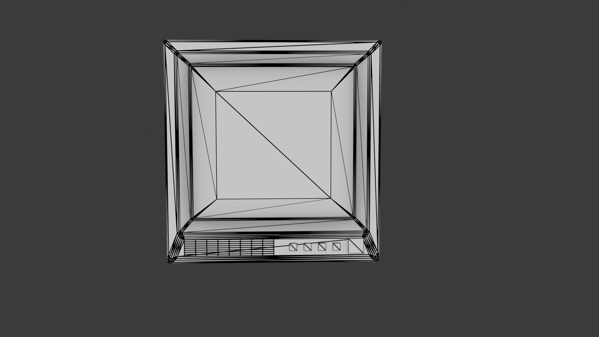 Classic Retro Television Monitor Lowpoly Model Low-poly 3D model_8