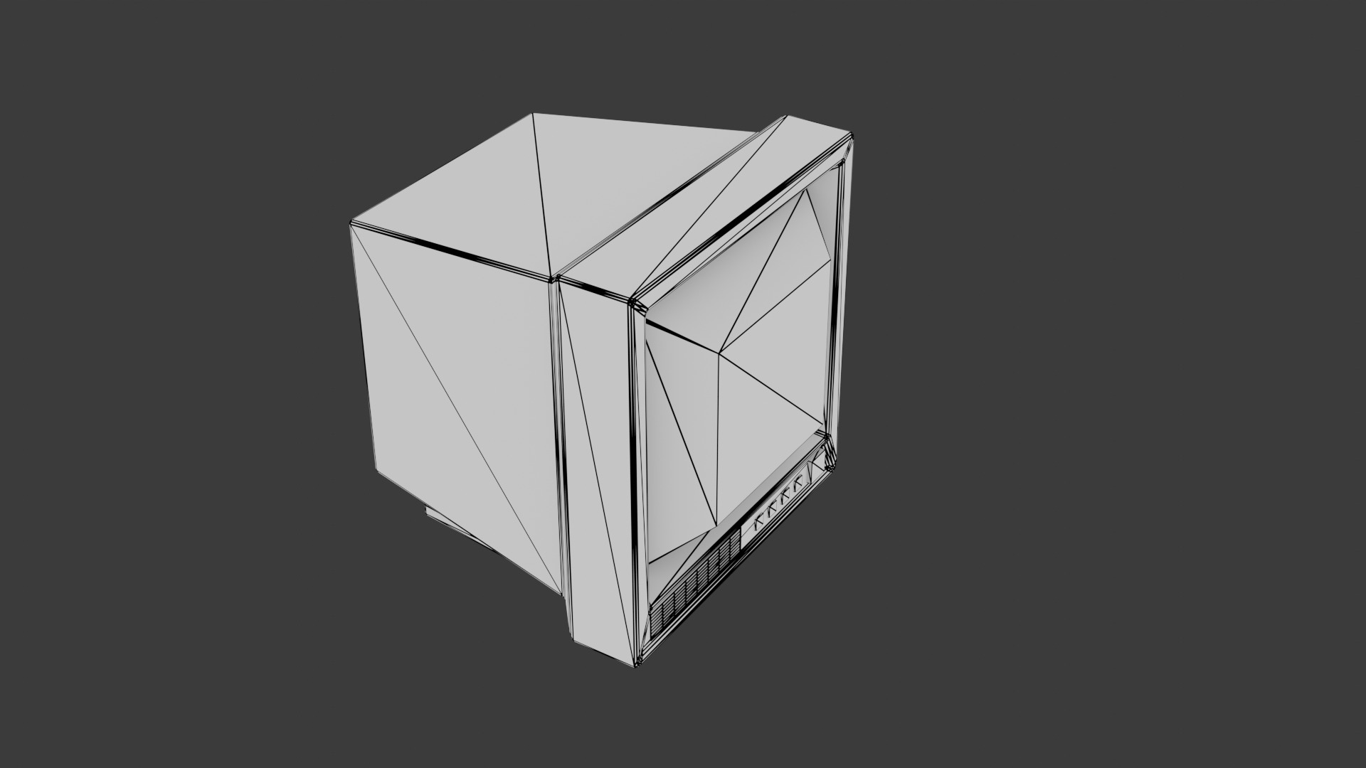 Classic Retro Television Monitor Lowpoly Model Low-poly 3D model_6