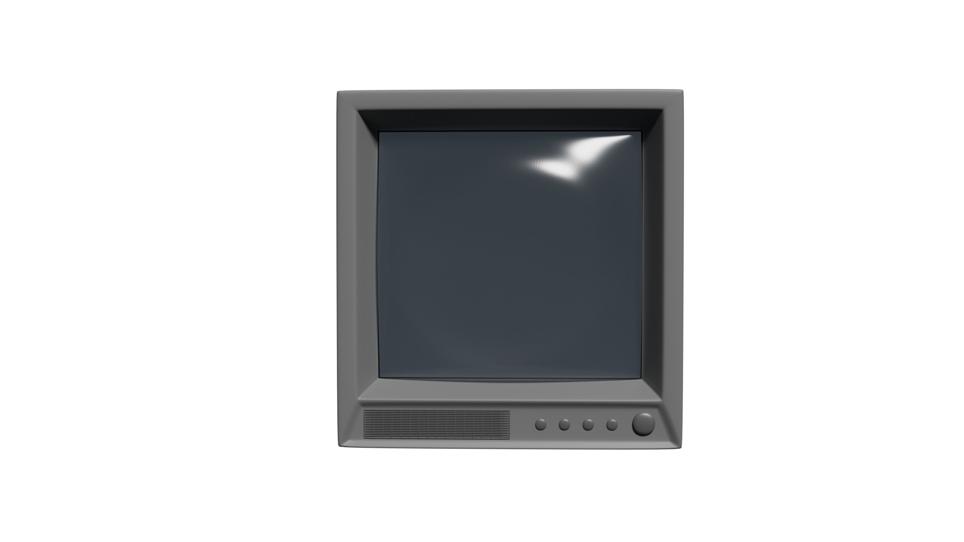Classic Retro Television Monitor Lowpoly Model Low-poly 3D model_1