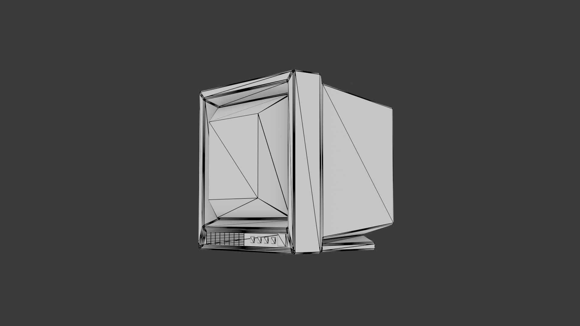 Classic Retro Television Monitor Lowpoly Model Low-poly 3D model_7