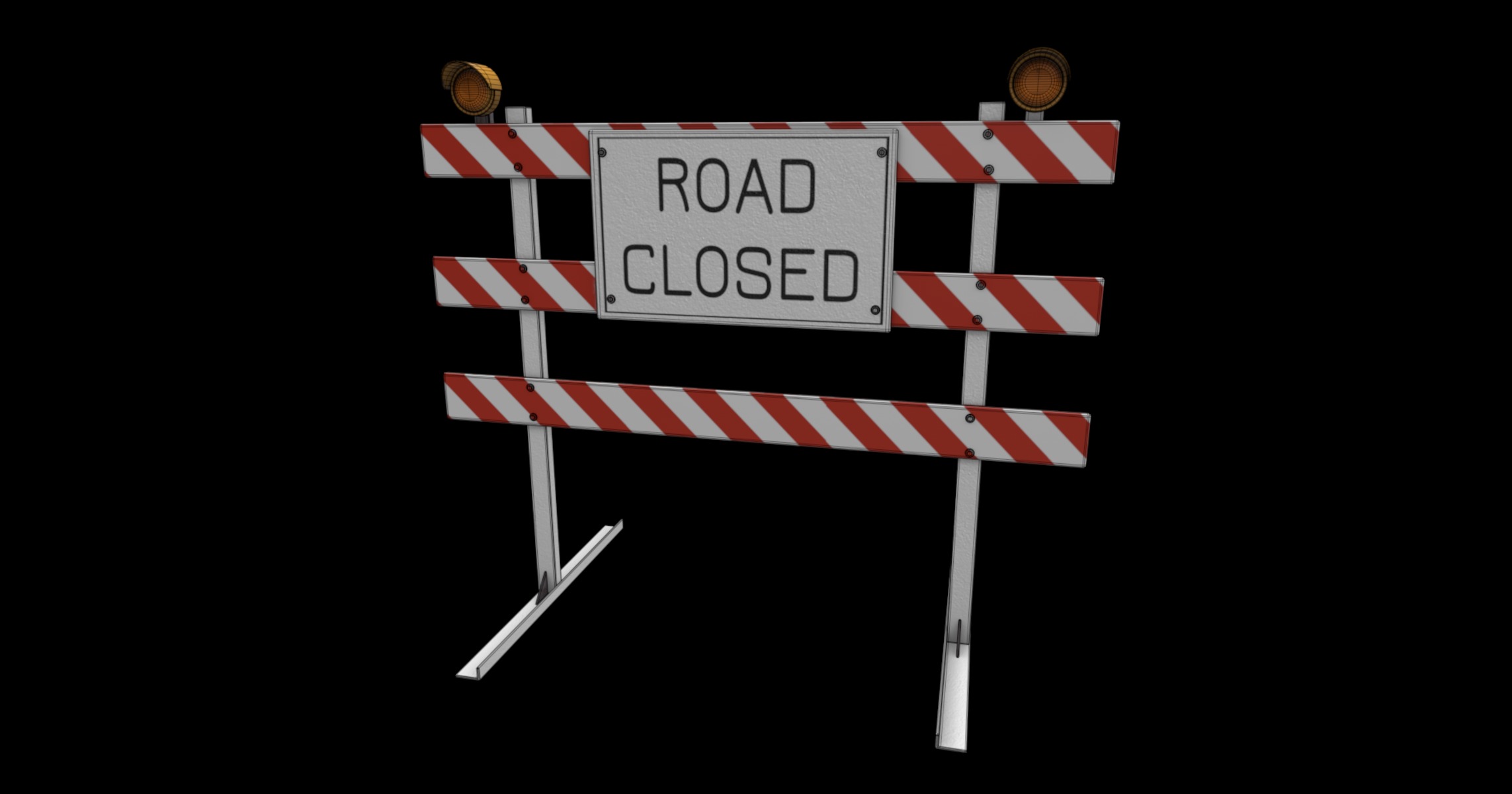 traffic barrier 3D model_5