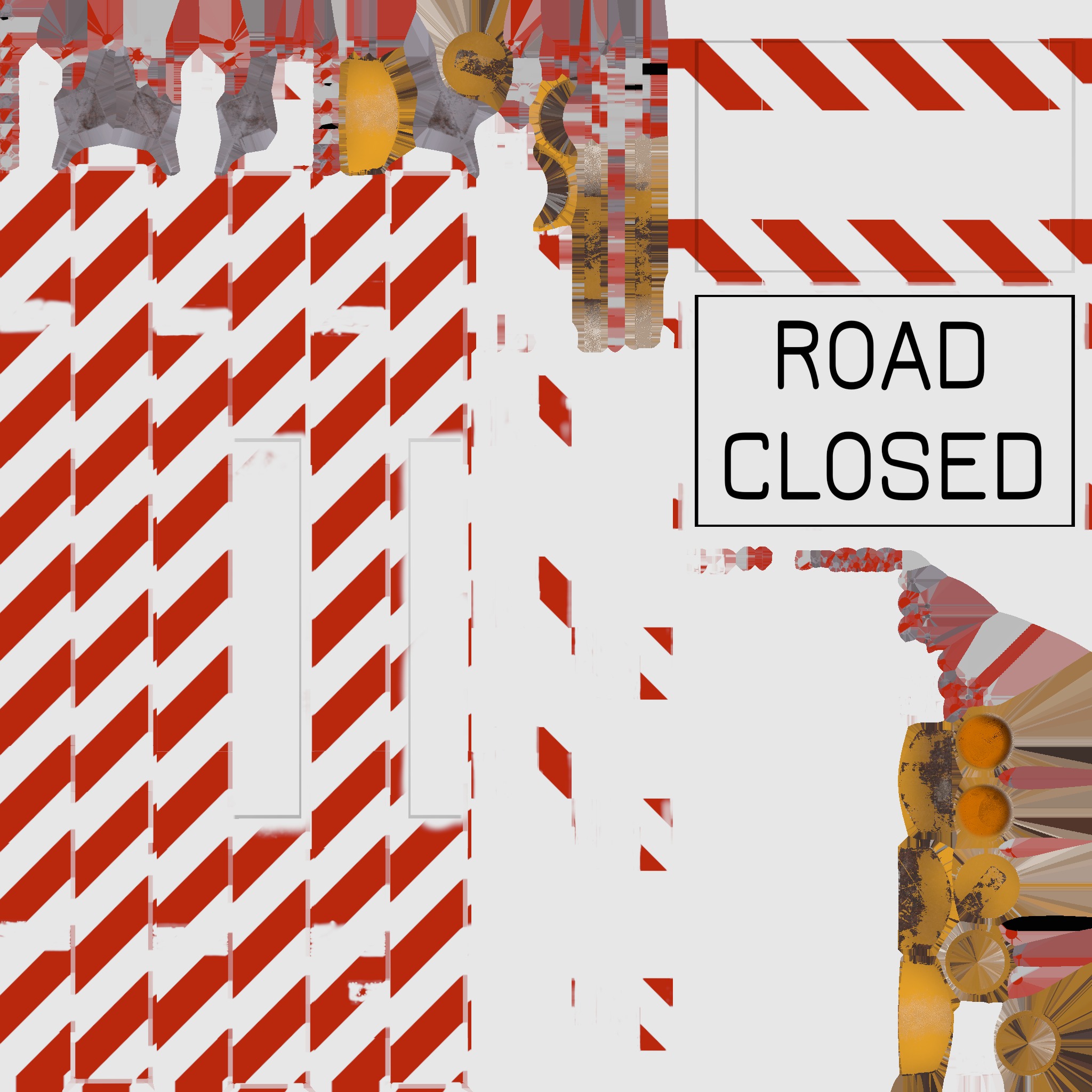 traffic barrier 3D model_6
