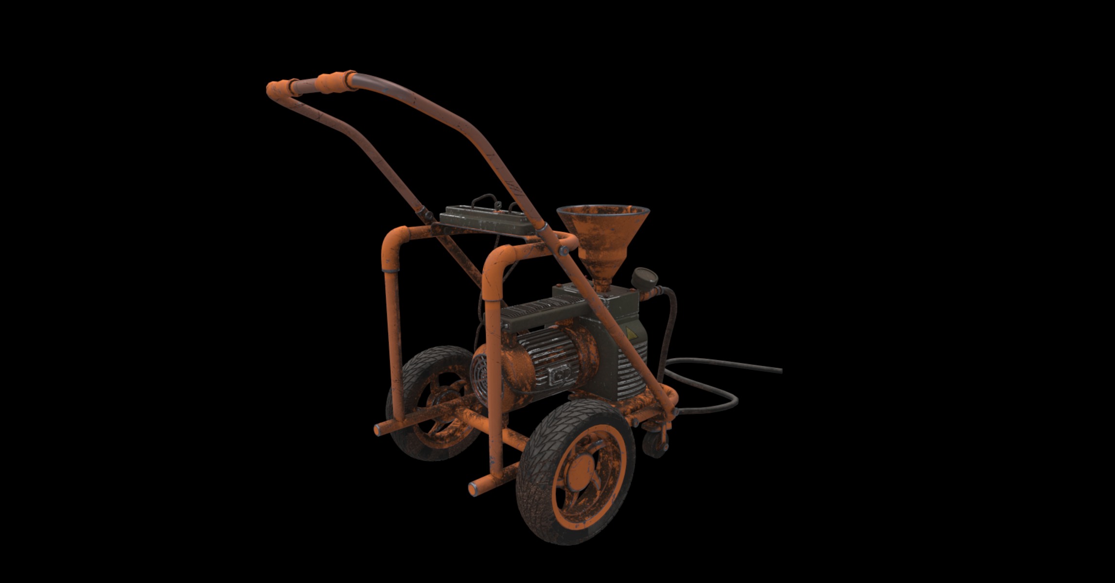 mobile compressor cart 3D model_3