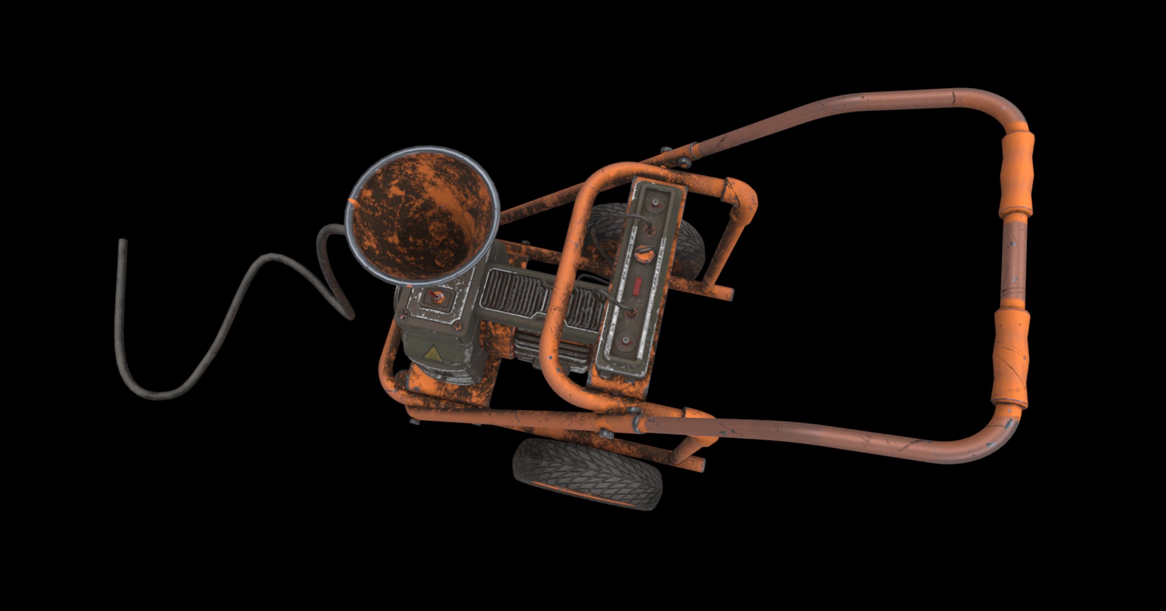 mobile compressor cart 3D model_4