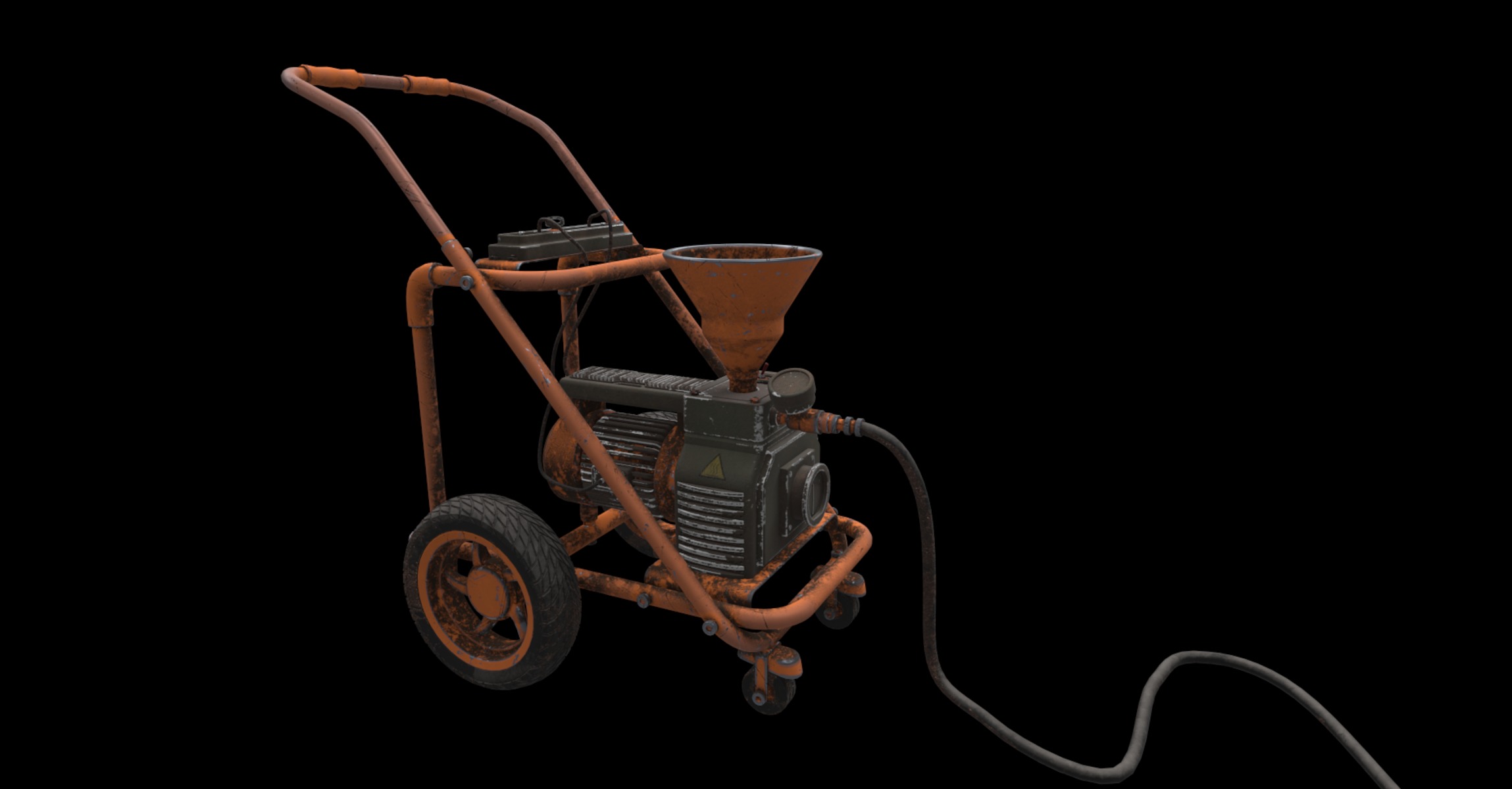 mobile compressor cart 3D model_2